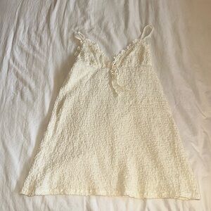Princess Polly Cream Textured Sleeveless Dress